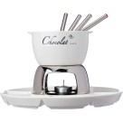 Conjunto Para Fondue Charmy Decorado Chocolate Queijo Com Petisqueira 8 Peças Hauskraft