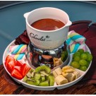 Conjunto Para Fondue Charmy Decorado Chocolate Queijo Com Petisqueira 8 Peças Hauskraft