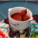 Conjunto Para Fondue Charmy Decorado Chocolate Queijo Com Petisqueira 8 Peças Hauskraft