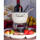 Conjunto Para Fondue Charmy Decorado Chocolate Queijo Com Petisqueira 8 Peças Hauskraft